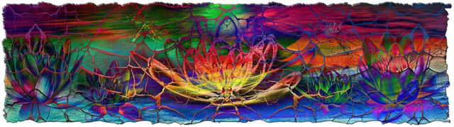 Cracked-Lotus-&-The-Dragonflies-Edgy by Wildcard