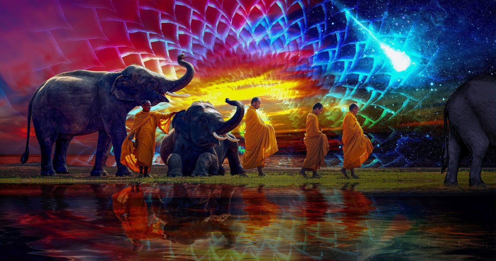 Monks Morning Walk by Wildcard